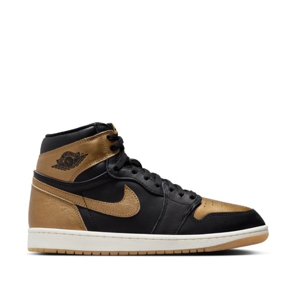 Air Jordan 1 Retro High OG Yellow Ochre Black/Sail/Metallic Gold - Picture 3 of 5